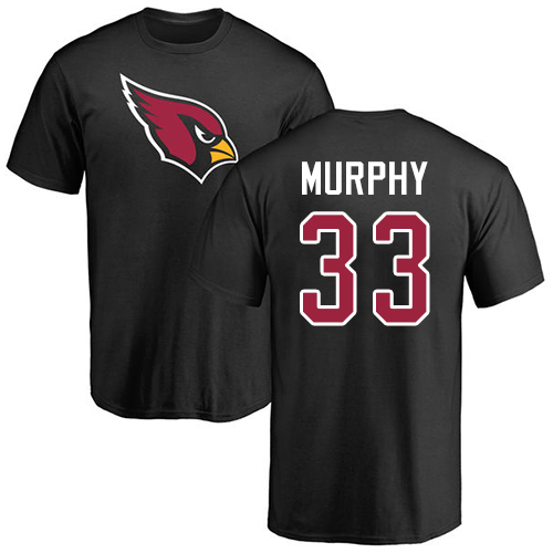 Arizona Cardinals Men Black Byron Murphy Name And Number Logo NFL Football #33 T Shirt